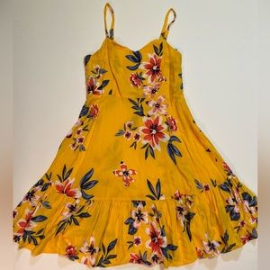 Old Navy Dress Yellow Flowered Size M